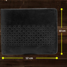 Load image into Gallery viewer, Teakwood Men Genuine Leather Black Bi fold wallets