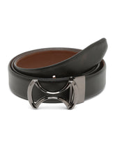 Load image into Gallery viewer, Men Black Textured Leather Belt