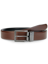 Load image into Gallery viewer, Teakwood Leathers Men Black & Brown Reversible Genuine Leather Belt
