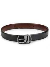Load image into Gallery viewer, Teakwood Leathers Men Black & Brown Reversible Genuine Leather Belt