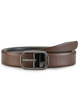 Load image into Gallery viewer, Teakwood Leathers Men Black & Brown Reversible Genuine Leather Belt
