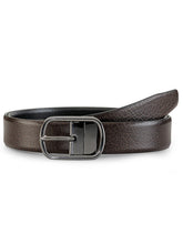 Load image into Gallery viewer, Teakwood Leathers Men Black & Brown Reversible Genuine Leather Belt