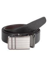 Load image into Gallery viewer, Teakwood Men Black Leather Reversible Belt