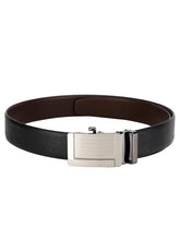 Load image into Gallery viewer, Teakwood Men Black Leather Reversible Belt
