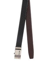 Load image into Gallery viewer, Teakwood Men Black Leather Reversible Belt