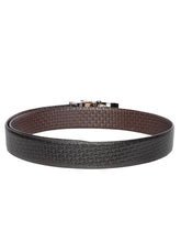 Load image into Gallery viewer, Teakwood Men Black Leather Reversible Belt