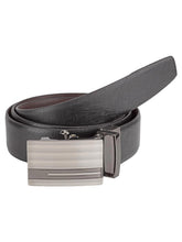 Load image into Gallery viewer, Teakwood Men Black Leather Reversible Belt
