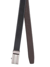 Load image into Gallery viewer, Teakwood Men Black Leather Reversible Belt