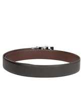 Load image into Gallery viewer, Teakwood Men Black Leather Reversible Belt