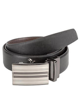 Load image into Gallery viewer, Teakwood Men Black Leather Reversible Belt