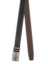 Load image into Gallery viewer, Teakwood Men Black Leather Reversible Belt