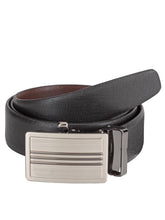 Load image into Gallery viewer, Teakwood Men Black Leather Reversible Belt