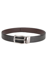 Load image into Gallery viewer, Teakwood Men Black Leather Reversible Belt