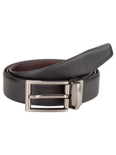 Load image into Gallery viewer, Teakwood Men Black Leather Reversible Belt