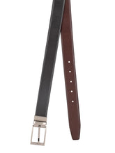 Load image into Gallery viewer, Teakwood Men Black Leather Reversible Belt