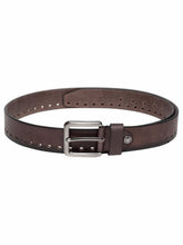 Load image into Gallery viewer, Teakwood Genuine Leather Brown Solid Belt with Cut-Outs