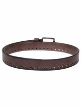 Load image into Gallery viewer, Teakwood Genuine Leather Brown Solid Belt with Cut-Outs