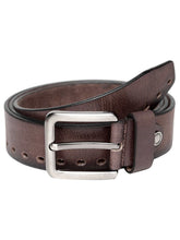 Load image into Gallery viewer, Teakwood Genuine Leather Brown Solid Belt with Cut-Outs