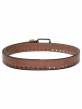 Load image into Gallery viewer, Teakwood Genuine Leather Tan Solid Belt with Cut-Outs- Clearance sale
