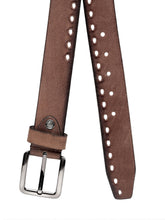 Load image into Gallery viewer, Teakwood Genuine Leather Tan Solid Belt with Cut-Outs- Clearance sale