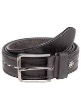 Load image into Gallery viewer, Teakwood Men Genuine Leather Black Solid Casual Belt