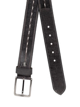 Load image into Gallery viewer, Teakwood Men Genuine Leather Black Solid Casual Belt