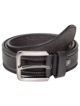 Load image into Gallery viewer, Teakwood Leather Men Black Solid Leather Belt