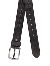 Load image into Gallery viewer, Teakwood Men Black Leather Solid Belt - Clearance sale