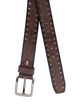 Load image into Gallery viewer, Men Black Solid Brown Belt with Cut-Outs