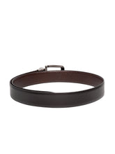 Load image into Gallery viewer, Men Black & Brown Solid Reversible Leather Belt