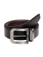 Load image into Gallery viewer, Men Black & Brown Solid Reversible Leather Belt