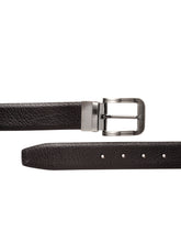 Load image into Gallery viewer, Men Black & Brown Solid Reversible Leather Belt