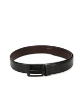 Load image into Gallery viewer, Men Black & Brown Solid Reversible Leather Belt