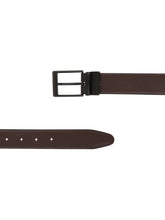 Load image into Gallery viewer, Men Black & Brown Solid Reversible Leather Belt