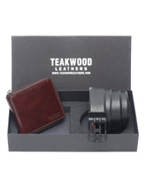 Load image into Gallery viewer, Teakwood Genuine Leather Combo Gift Set