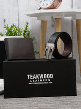 Load image into Gallery viewer, Teakwood Genuine Leather Combo Gift Set