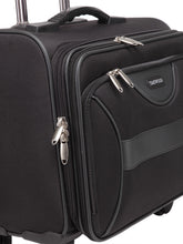 Load image into Gallery viewer, Teakwood Polyster Black Soft Sided Overnighter Trolley Bag