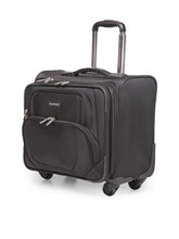 Load image into Gallery viewer, Teakwood Polyster Black Soft Sided Overnighter Trolley Bag