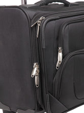 Load image into Gallery viewer, Teakwood Polyster Black Soft Sided Overnighter Trolley Bag