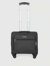 Load image into Gallery viewer, Black Solid Cabin Laptop Overnighter Trolley Bag