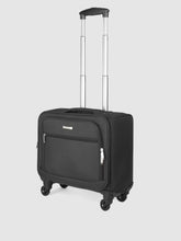 Load image into Gallery viewer, Black Solid Cabin Laptop Overnighter Trolley Bag