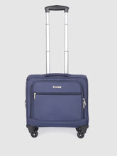 Load image into Gallery viewer, Unisex Navy Blue Solid Overnighter Trolley Bag