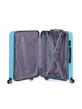 Load image into Gallery viewer, Teakwood Leathers Blue Textured Hard-Sided Large Trolley Suitcase