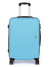 Load image into Gallery viewer, Teakwood Leathers Blue Textured Hard-Sided Medium Trolley Suitcase