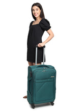 Load image into Gallery viewer, Teal Textured Soft-Sided Cabin Trolley Suitcase
