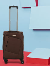 Load image into Gallery viewer, Unisex Brown Solid Soft Sided Cabin Size Trolley Bag