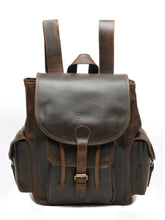 Load image into Gallery viewer, Teakwood Dark Brown Solid Genuine Leather Backpack - Clearance sale