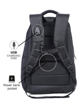 Load image into Gallery viewer, Teakwood Leather Unisex Solid Black 24L Medium Backpack