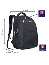 Load image into Gallery viewer, Teakwood Leather Unisex Solid Black 24L Medium Backpack