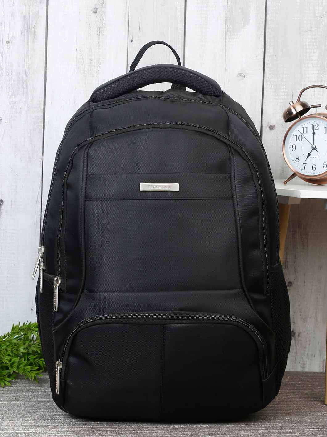 Teakwood Genuine Polyester Backpack - Black
